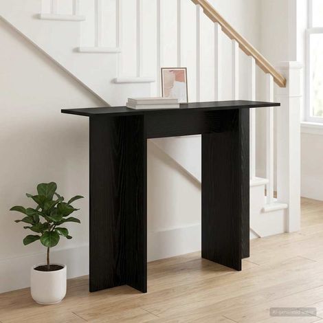 vidaXL Tavolo consolle Rovere Nero 100 x 30 x 75 cm