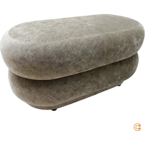 [GEBRAUCHT] B-Ware Ferm Living Ovaler Puff Faded Sitzsack Sitzpouf Polster Pouf Velvet Beige (1/2)