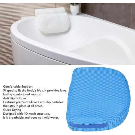 Siège Rehausseur de Spa pour Adultes. Coussin de Spa en Maille d'air 3D avec Antidérapant. Séchage Rapide et Accessoires de Bain à Remous Lestés. Coussin de Spa pour Utilisation (1/2)