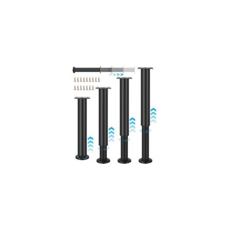 4 pièces Pied de Meuble Pied de Support de Lit Pieds Pied Reglable pour Meuble 25-42 cm,Pieds de Meuble pour Canapé,Pied canapé,pour Table Chaise Armoires Canapé Jambe,Lit, Table Pieds,Noir (1/5)