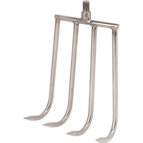 Râteau à Main Portable 4 Dents en Acier Inoxydable avec Embout Fileté 8mm pour Pêche et Désherbage Aquatique (1/5)