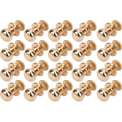 rivets en à tête ronde pour sac à chaussures accessoires pour de moine dorée 9 x 8 mm 20 pièces Cuivre Cuir (1/5)