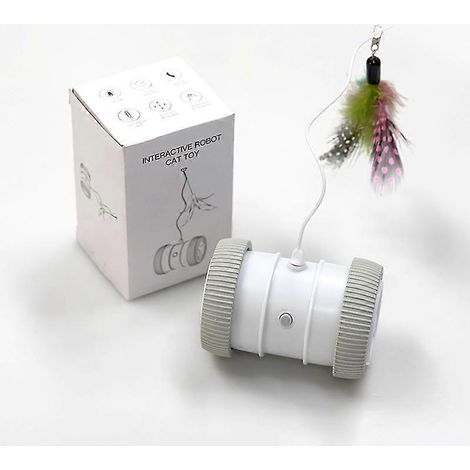 Jouet interactif USB pour chat, balançoire à bascule, change automatiquement de direction, baguette de dressage, balle et roues rotatives