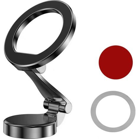 Compatible with Car Mount, Three Axis Flexible Magnetic Mount with 360° Rotation, Full Metal Body, Strong Neodymium Magnets for iPhone 16 Pro Max, 15, 14 (1/5)