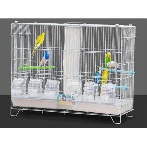 Cage à oiseaux petit et moyen perroquet avec plateau à tiroirs en filet taille 60×26×39,5 cm blanc (1/5)