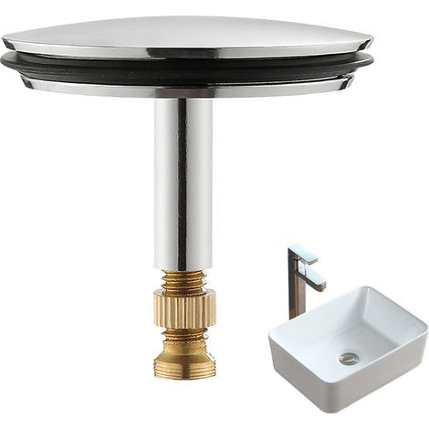 1 bouchon de baignoire réglable de 43 mm / poteau de 8 mm avec vis en laiton chromé massif chromé pour baignoire standard britannique (1/5)