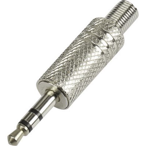 TRU COMPONENTS 595197 Klinken-Steckverbinder 3.5 mm Stecker, gerade Polzahl: 3 Stereo Silber 1 St.