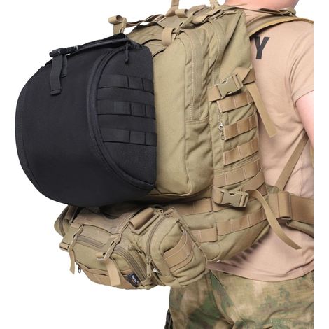 Sac de casque de moto Sacoche de selle de moto 11,02" Porte-casque de moto étanche Sac à dos en nylon 1000D robuste Accessoires pour vélo de basketball (1/5)