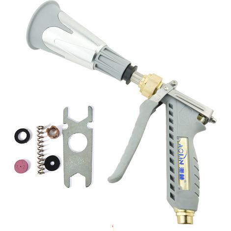 Pulverizador eléctrico blanco, pistola riego batería para jardín (1/4)