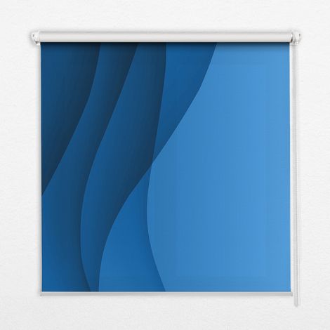Tenda a Rullo Interna per Finestra - Tenda Filtrante Luce - Tenda Privacy - Tenda Decorativa Rettangolare - Rullo per Interni - (90 cm x 180 cm) - Onde Blu (1/5)