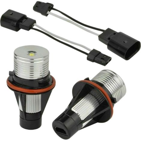 Paire Ampoules LED Blanc 8000K Pour Phares Angel Eyes E39 E53 E60 E63 E64 E66 E87 Série 5 6 7 X3 X5
