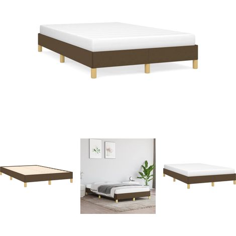 The Living Store Bettgestell Dunkelbraun 120x190 cm Stoff - Betten & Bettgestelle (1/5)