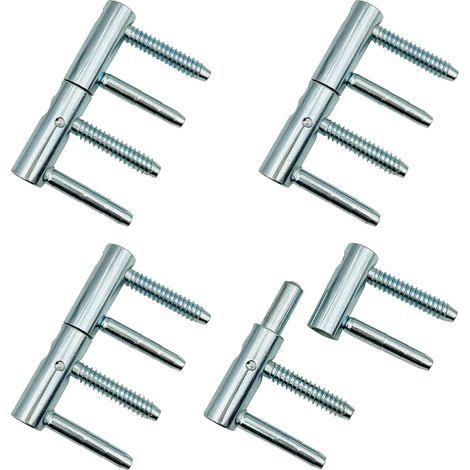 Charnière de Porte en Acier Paumelles Percées Charnières Amovibles Ø 14x80mm pour Cadres de Portes Intérieures et en Bois à Feuillure 4 Pièces (1/5)