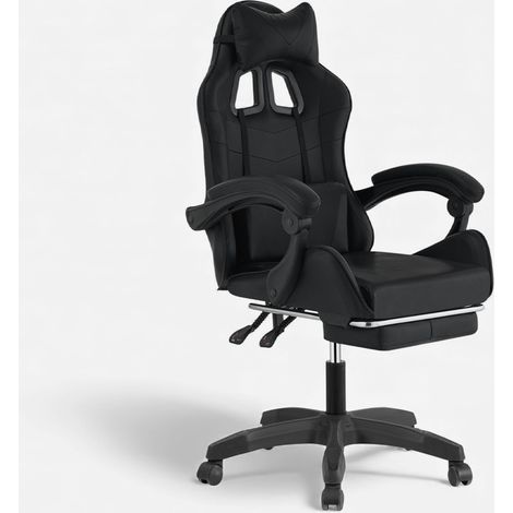 Sedia gaming reclinabile con cuscino ergonomico Nebula - Nero
