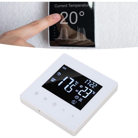 Thermostat tactile blanc pour chauffage au sol, thermostat intelligent, radiateur électrique AC 90-240V 16A. (1/5)