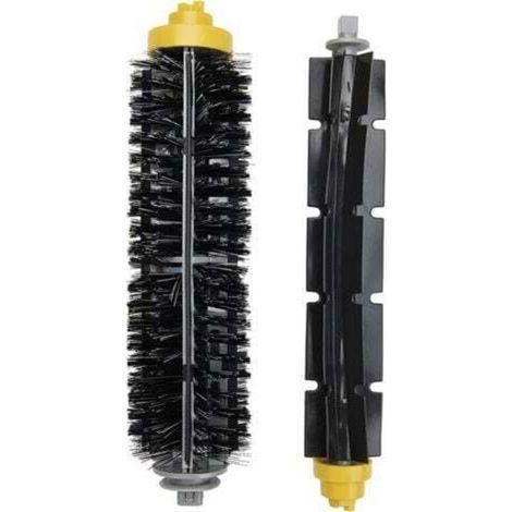 Deux brosses rotatives principales pour les iRobot Roomba séries 600 et 700. Les brosses multifonctions iRobot Roomba sont composées de poils et de silicone. (1/4)