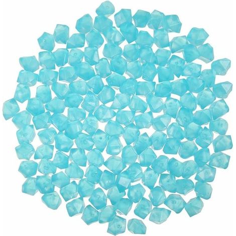 300 Stück leuchtende Steine für den Garten, blaue Deko-Kieselsteine, leuchtende künstliche Kieselsteine für den Außenbereich, Dekosteine für Garten, Weg, Rasen, Pool, Aquarium (blau)