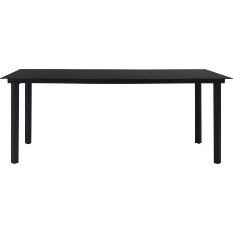 Maison Exclusive - Garten-Esstisch Schwarz 190x90x74 cm Stahl und (1/5)