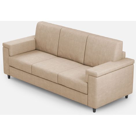 Letto singolo contenitore imbottito 80x200 microfibra ocra Adele