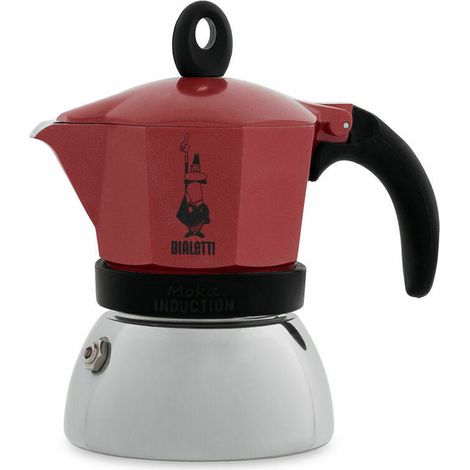 Caffettiera Moka Induction Rossa - Tazze: 4 tazze