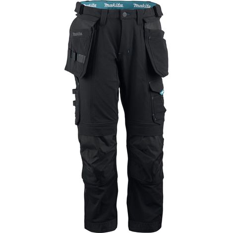 Makita Onyx Stretch Trousers Leg 33 W30 Detachable Holster Pockets MK304M