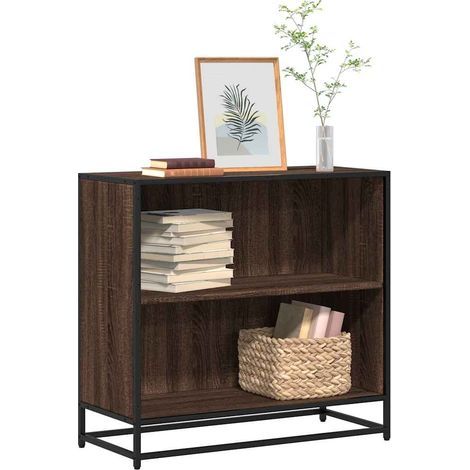 Armario de madera de ingeniería roble oscuro 80,5x35x76 cm vidaXL (1/5)