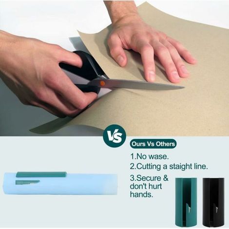 Coupe-Papier Emballage - Rouleau Cutter ABS - Pour Papier Cellophane Aluminium Parchemin - 4 Pièces (1/4)