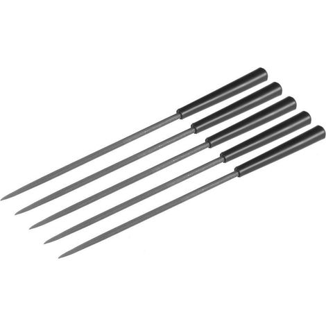 5er Set Rundfeilen 140mm mit Kunststoffgriff, Zweiter Schnitt für Metall & Holz (1/4)