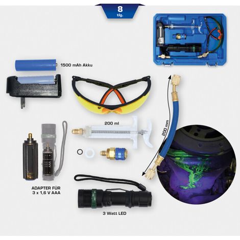 BRILLIANT TOOLS Kit de lampes de poche UV pour détection de fuites, 8 pièces - BT611020 (1/5)