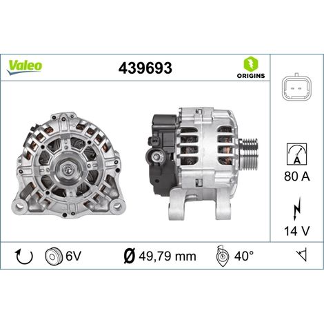 Alternateur Valeo 439693 CITROËN 5702A3 5702A4 5702C9 5702E6 5702F0 5702K3