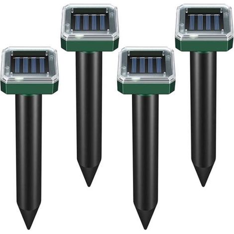 Solar Ultraschall Maulwurfabwehr, 4 Stück, Wasserdicht IP65, Außenbereich, Solar-Maulwurfschutz.