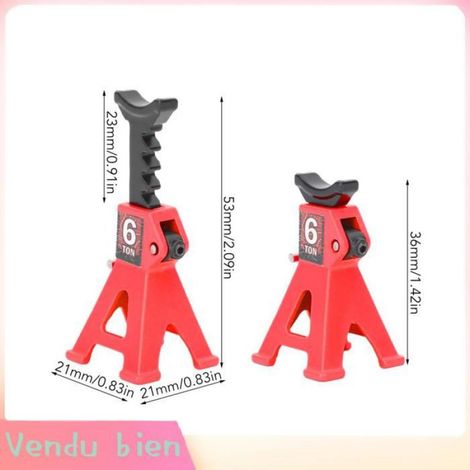 HURRISE Mini Jack Stand 4pcs mini-jack stand réglable en aluminium en aluminium Échelle de cric jeux detachee Noir Rouge (1/4)