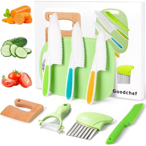 Kit de Couteaux Enfants Montessori 8 Pièces, Sécurité Cuisine (1/5)