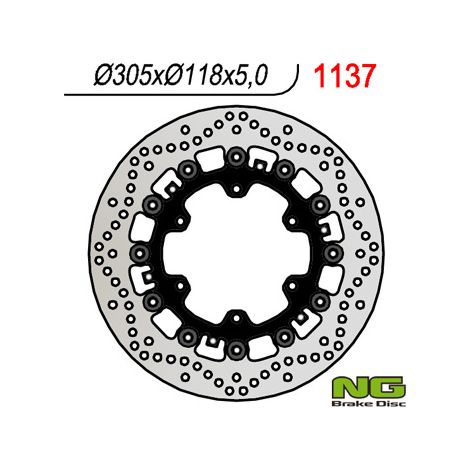 Disco de freno delantero flotante BMW R1100R/RT/RS '92-01, 305x118x5mm