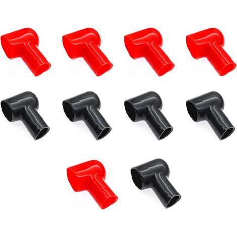 10x Capuchons de Protection Flexibles pour Bornes de Batterie: Caches de Bornes de Batterie Positive et Négative avec Isolation en Plastique, Convient aux Voitures (1/5)