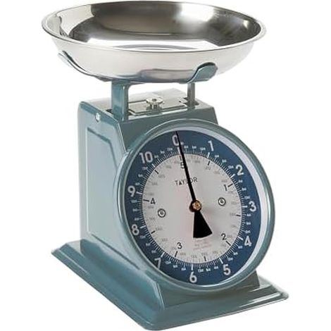 Balance mécanique de cuisine avec bol, pèse jusqu'à 5 kg, mesure en grammes et onces - Balance alimentaire pour cuisine, bleu tempête (1/5)