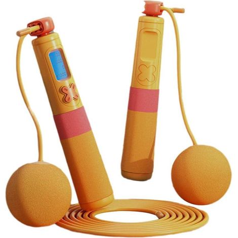 Compteur de corde à sauter numérique - Jaune - Corde à sauter sans fil - Appareil de fitness - Perte de poids - Fitness professionnel (1/5)