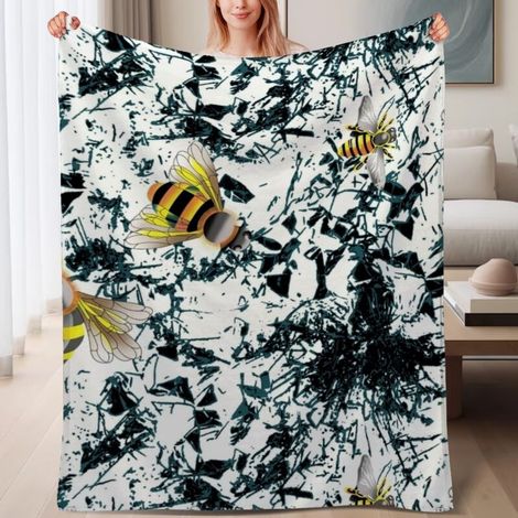 Couverture de lit en polaire, jeté doux et chaud de printemps, légère et luxueuse en microfibre de polyester, décoration intérieure cosy et élégante, cadeau idéal pour tout le monde,6080 pouces (1/4)