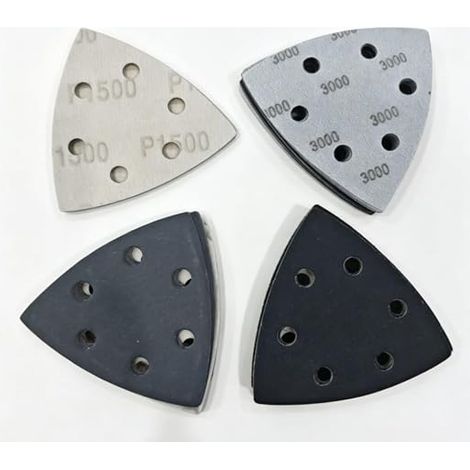 93mm 6 Holes Triangular Sandpaper Sandpaper 100, 240, 400, 800, 1000, 1500, 2000 3000 Triangular Sandpaper for Metal Wood Painting Auto
