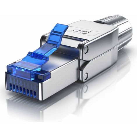 Primewire 1x Netzwerk-Adapter RJ-45 (Ethernet) zu Netzwerkkabel, Netzwerkstecker RJ45 CAT 8 - Gigabit Ethernet LAN Kabel - 40 Gbit/s, silber (1/5)