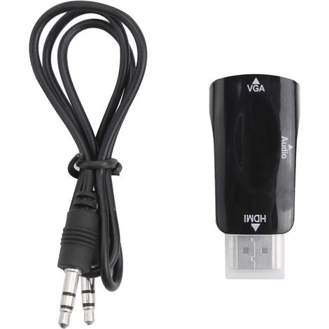 Convertisseur VGA vers VGA, plaqué or, avec une prise audio 3,5 mm, compatible avec les PC, les ordinateurs portables, les lecteurs DVD, les ordinateurs de bureau et les téléviseurs. (1/5)