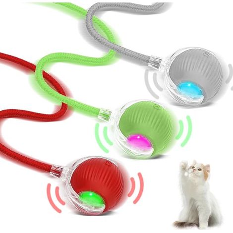 Juguete interactivo para gatos，3 piezas，Recargable por USB，Tres modos de funcionamiento，Ruedas eléctricas inteligentes de 360° (1/5)