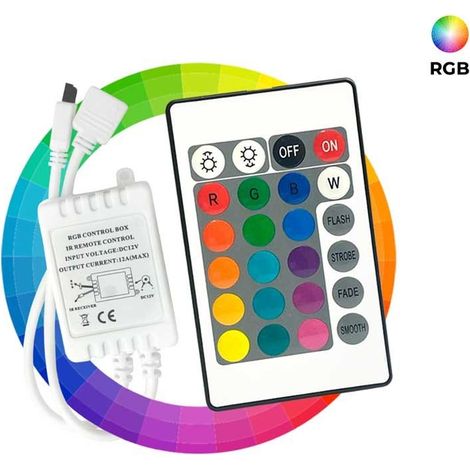 Controlador Tira LED RGB 2 Amp Por Canal, Control Remoto IR