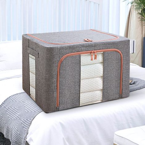 Bolsa de almacenamiento plegable para ropa, caja de almacenamiento para ropa, edredón, manta, almohada, juguete, chaqueta, ropa 24L (1/3)