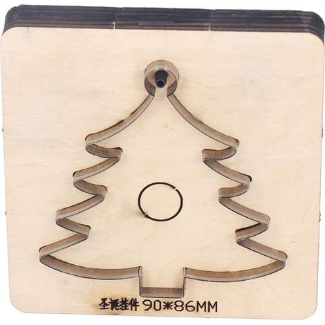 Matrice de découpe du cuir, arbre de noël en acier allié et bois de bouleau, poinçon, outil de moule artisanal (1/5)