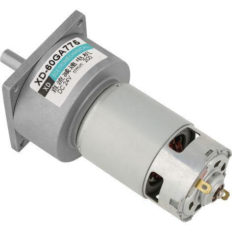 Mikro-Gleichstrommotor mit 35 W Leistung und Metallgetriebe, Drehzahl im Uhrzeigersinn/gegen den Uhrzeigersinn einstellbar (24 V, 200 U/min) (1/5)