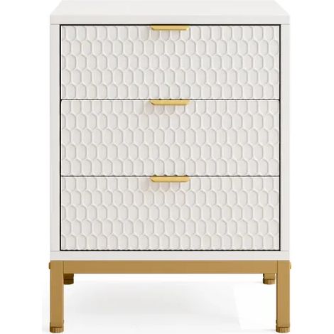 Table de chevet 3 tiroirs, moderne, style luxe