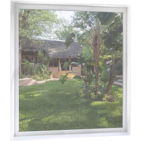 Mosquitera recortable para ventana, 130 cm x 150 cm, juego de 2, mosquitera con tiras adhesivas, malla fina sin necesidad de taladrar - Blanco transparente (1/5)