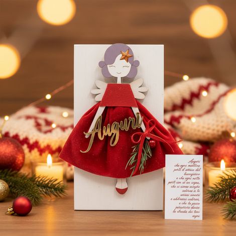 Quadretti angeli degli auguri e delle feste per decorazione natalizia set da 2 (1/3)