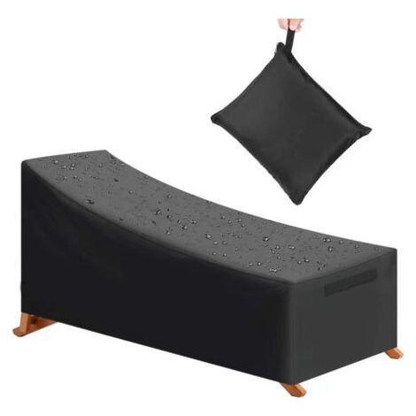 Fodera di Protezione, Impermeabile, Paravento, Protezione UV, Tessuto Oxford 210D, Fodera Solare per Lettino Prendisole (210x75x40/80cm) - Nero (1/3)